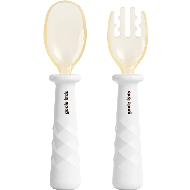 Goole Kids Infant And Toddler Spoon Training Spoon Baby Self-Feeding Complementary Food Spoon Children's Tableware Learning to Eat PPSU Short-Handled Fork