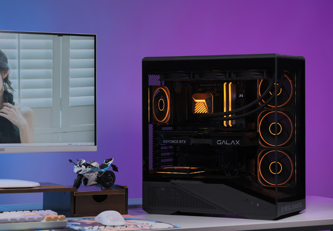 Yingchi Metal Master Dark Knight Gaming Computer Case (ATX, Supports 360mm Water Cooling, Quick Disassembly, Top And Bottom Compartment View, TYPE-C, Parts Box, Cable Management) 3