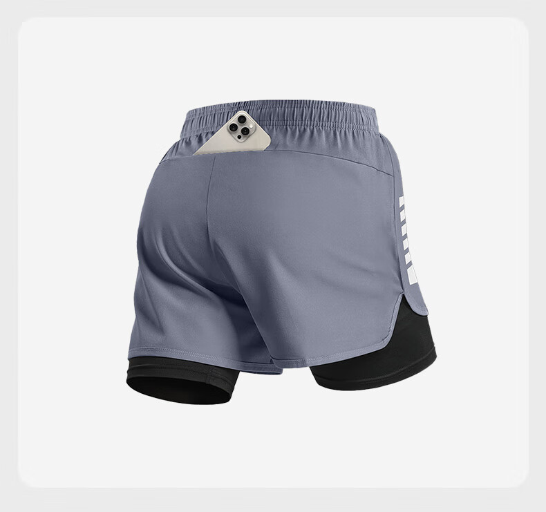 VICTORIATOURIST Men's Running Shorts with Sports Lining, Three-Quarter Length Track Pants, Indoor Professional Marathon Quick-Dry Two-In Fitness Shorts 11