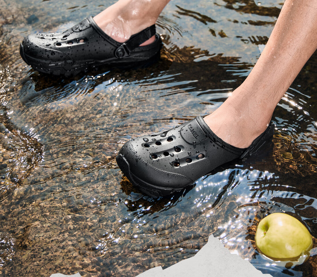 CAMEL Soft Cushioning Two-Way Thick-Soled Mountain Outdoor Sandals Breathable Men's Hole Shoes G15M776029 Black 42 26