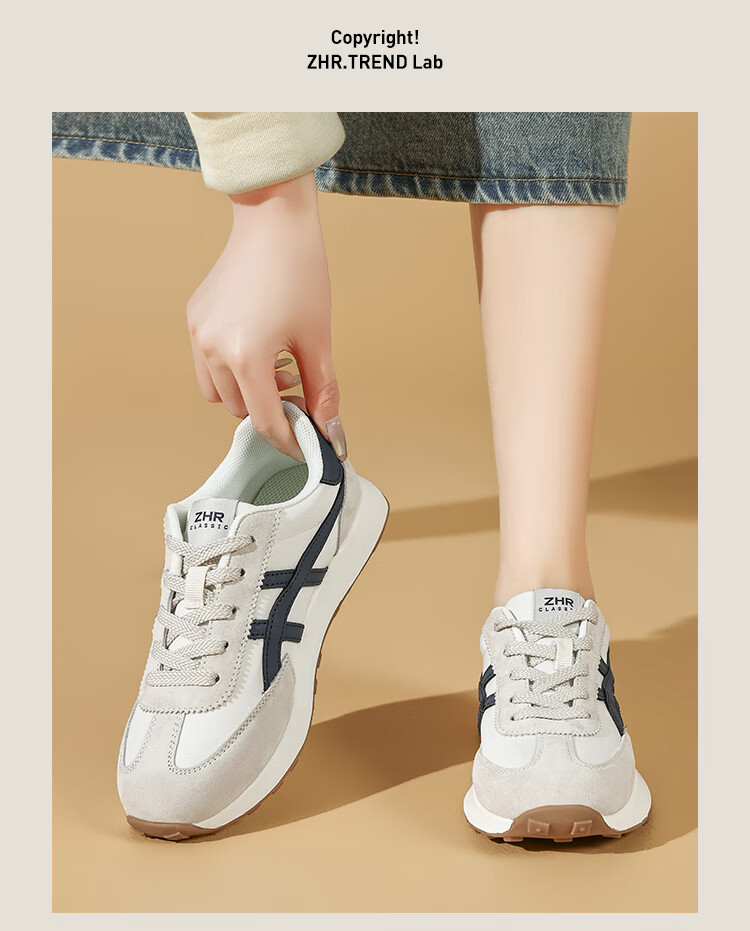 ZHR Women's Casual Shoes, Fashionable Comfortable Running Height-Increasing Women's Shoes, Thick-Soled Versatile Training Shoes, AK199 White Silver, Size 39 10