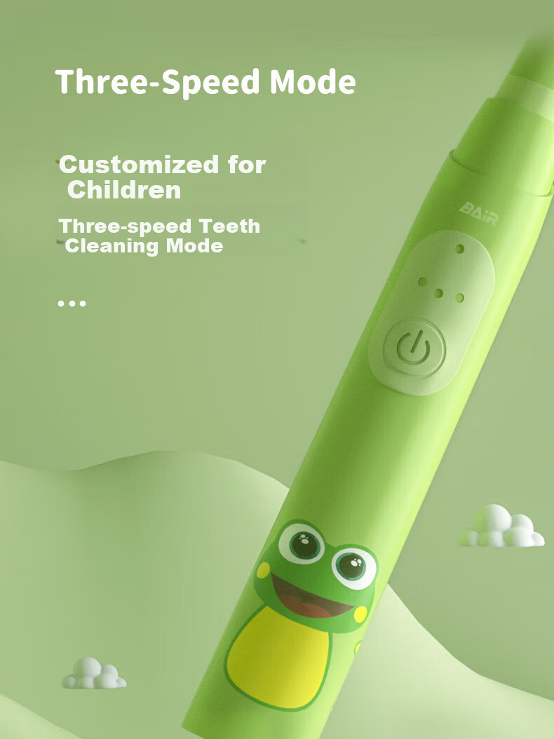 BAIR Children's Electric Toothbrush for Ages 3-6 Non-U Shape Soft Bristles Fully Automatic Sonic Wave Gift for Kids K3 5