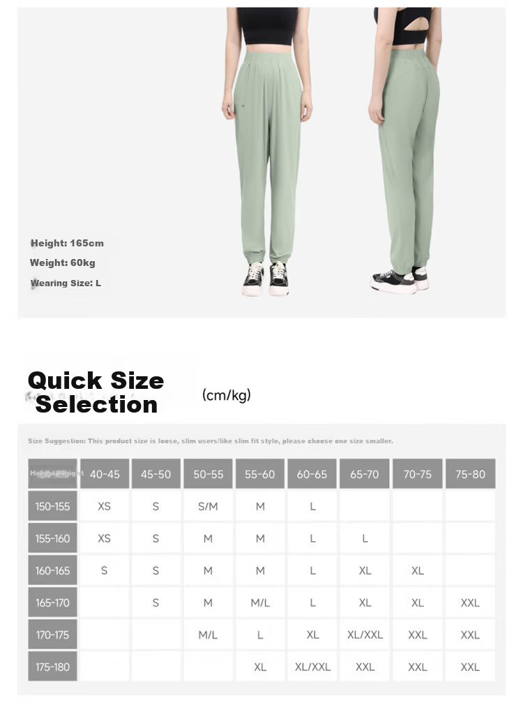 Beneunder Women's Wide-Leg Casual Pants with Elastic Ankle Cuffs, Sports Sun Protection Trousers, Ice Silk Quick-Dry Spring And Summer Style 25 Soft Support AL845 17