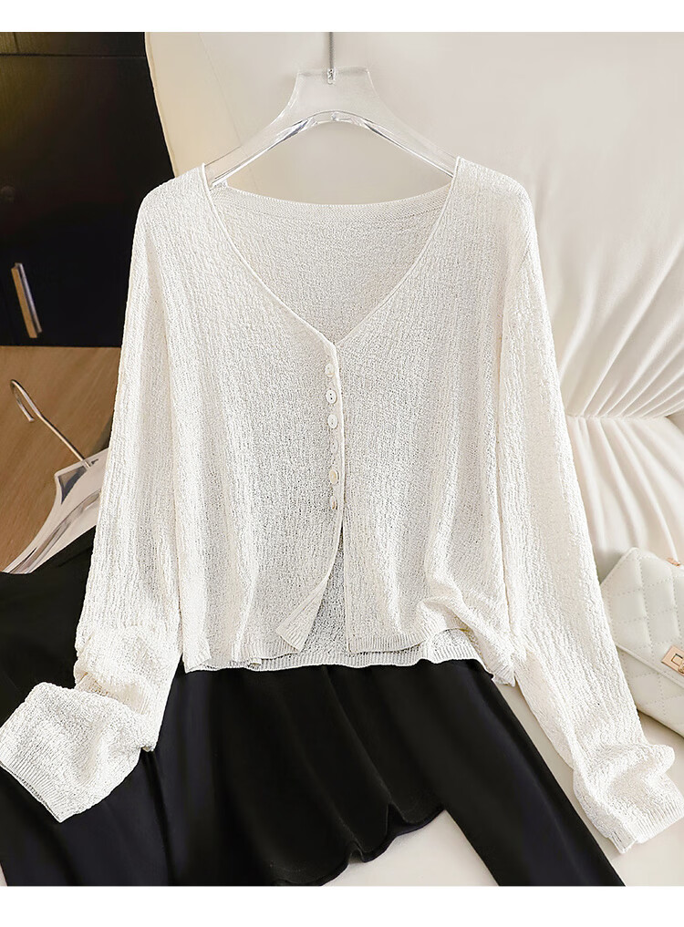 Tachi Tencel Linen Cardigan for Women, Spring 2026 Collection, Long-Sleeved Lightweight Breathable Knitted Air Conditioning Shirt Top 9