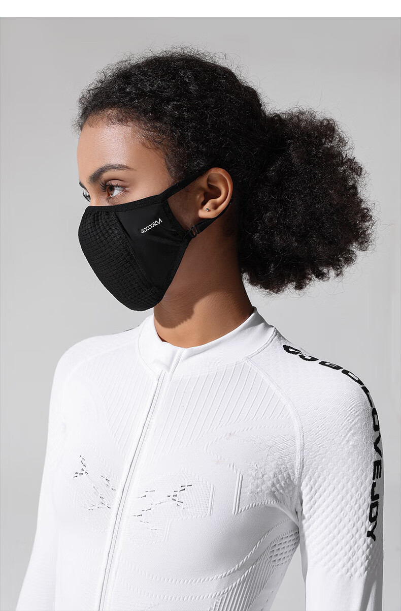 40,000 Kilometers Cycling Sun Protection Mask UV Resistant Outdoor Running Sports 3D Ice Feeling Breathable Mask Black 9