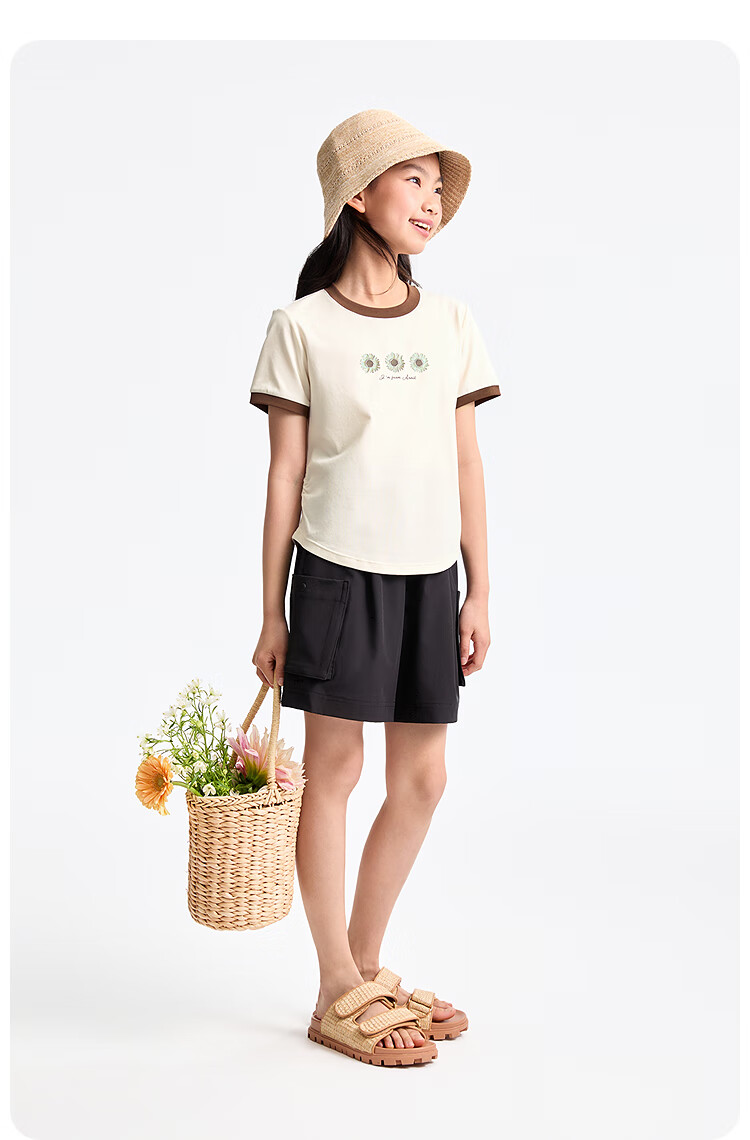 Annil Girls' Round Neck Short-Sleeve T-Shirt, New Summer Style 2025 6