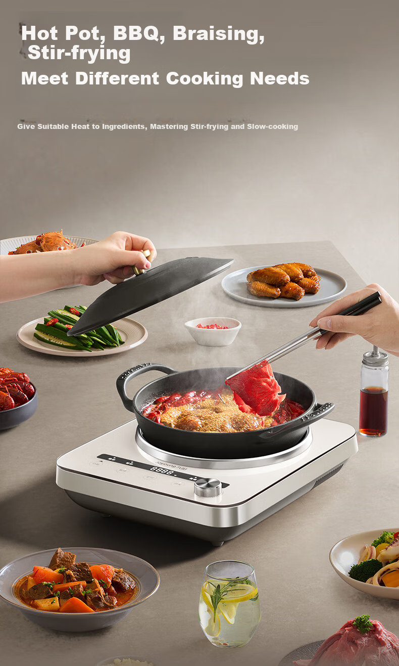 Joyoung Induction Cooker, Concave Electromagnetic Stove, Household Countertop Model, 3500W High Power, Stir-Fry Intense Flame Stove, Multifunctional Deep Concave Arc Surface Cooker N3501 [With Free Special Iron Pot] 11