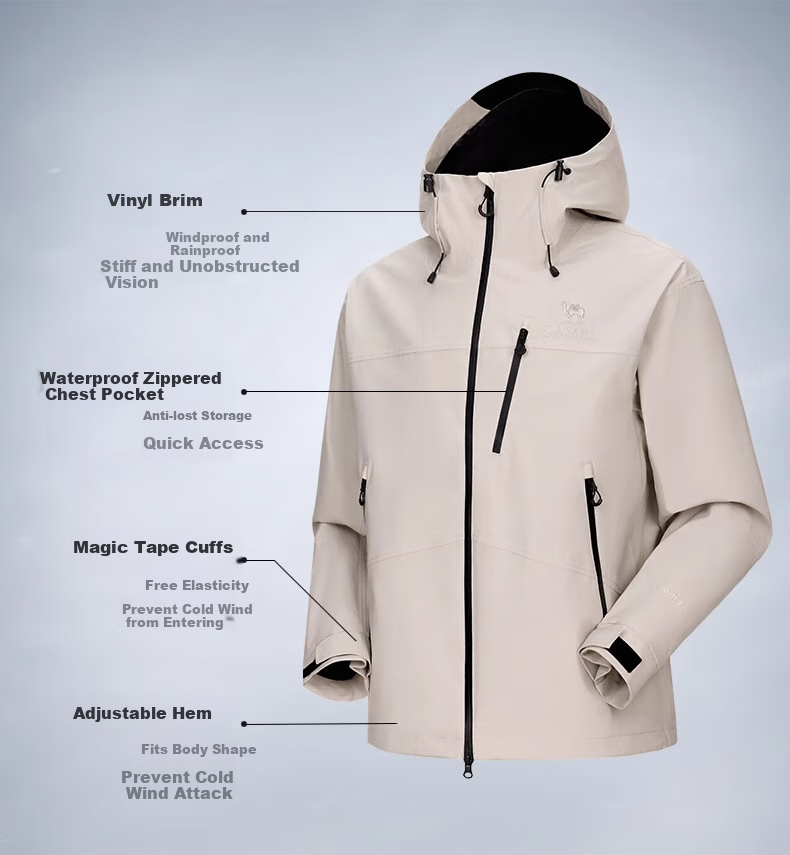 CAMEL Women's Windbreaker Jacket, Spring/summer 2025, Lightweight Windproof And Waterproof Hooded Casual Coat, 1078 M 5