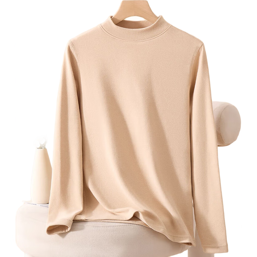 LangSha Mid-Neck Wool and Silk Thermal Underwear for Women 26 Autumn Winter New 7A Antibacterial Fleece-Lined Heating Top and Bottom Set