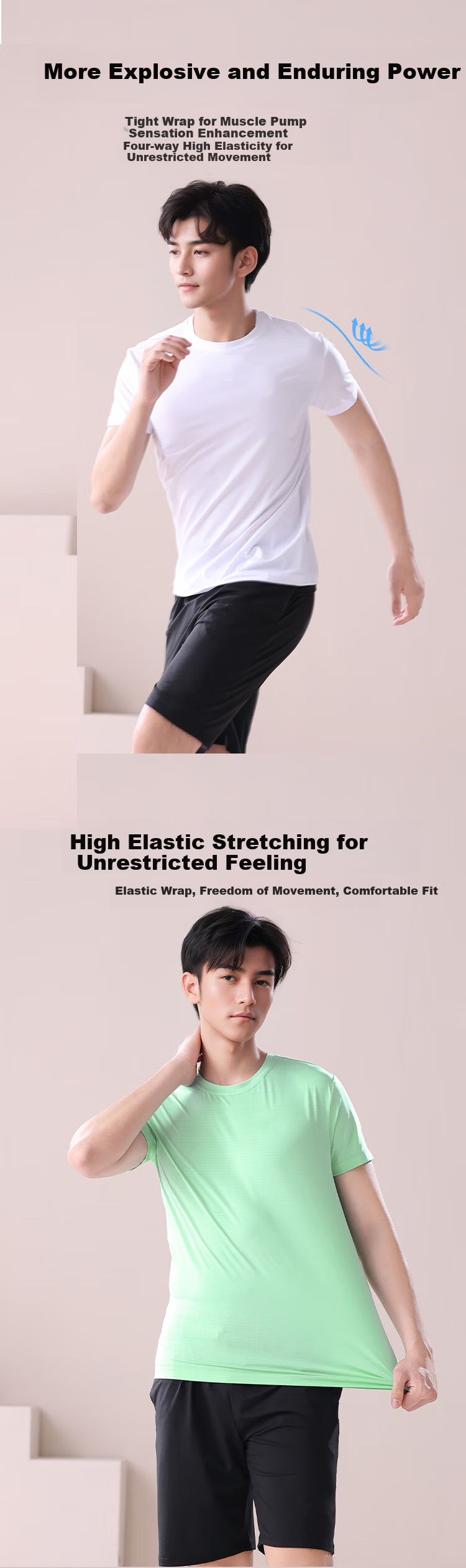 FANDIMU Sports T-Shirt for Men And Women, Breathable Quick-Dry Training Fitness Running Wear, Couple Style Short-Sleeve Round Neck Shirt, Black Men's XL 3