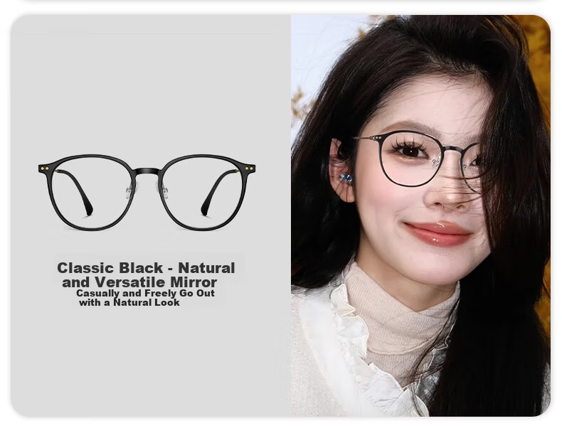 ZEISS LOHOL Glasses, Ultra-Light for Women with Myopia, Prescription Available, Bare-Faced Cold Tea Anti-Blue Light, ZEISS Lens And Eyeglass Frame 5