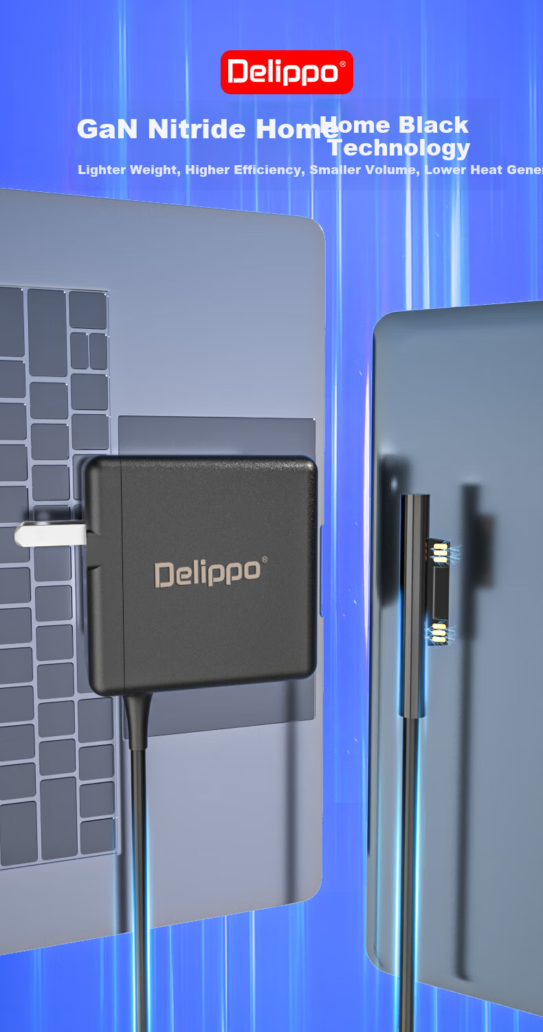 Delippo Charger Compatible with Microsoft Surface Laptop 2/1 Pro6/5/4th Generation, Power Adapter 15V2.58A Tablet Computer Power Cord 1