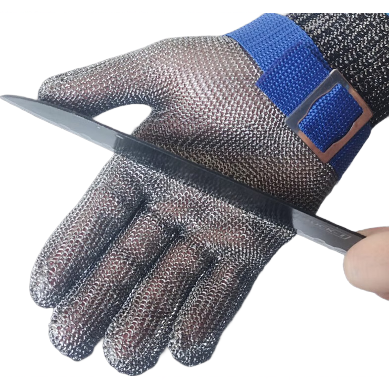 Beifute Cut-Resistant Gloves, Stainless Steel Anti-Cutting Work Gloves, Level 9 Steel Wire Puncture-Proof Kitchen Fishing And Vegetable Cutting Gloves, Single Piece