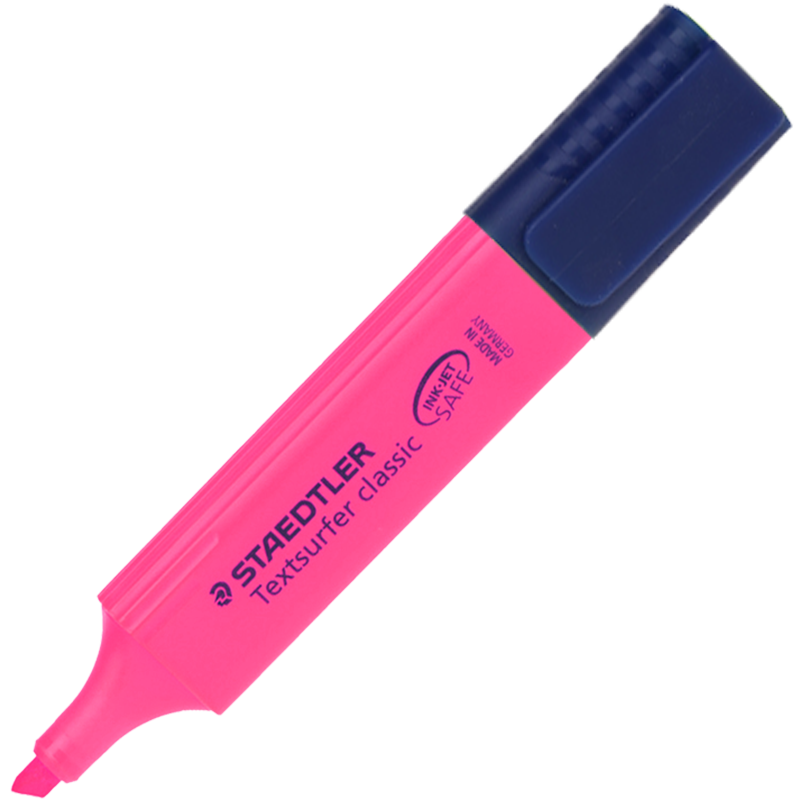 STAEDTLER Fluorescent Pen, 1+5mm, for Students' Exams And Highlighting, Office Marking Pen, Children's Handwritten Report Drawing Journaling Pen, Back-To Essential, Rose Red 364-23