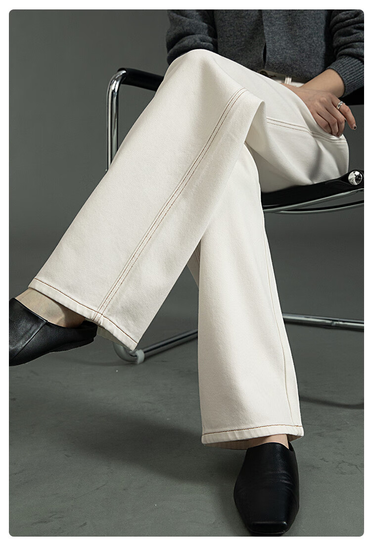 Dme [Three-Proof Technology] 2025 Spring Breathable Comfortable Lyocell Cotton Dense Twill Narrow Straight Jeans for Women 6