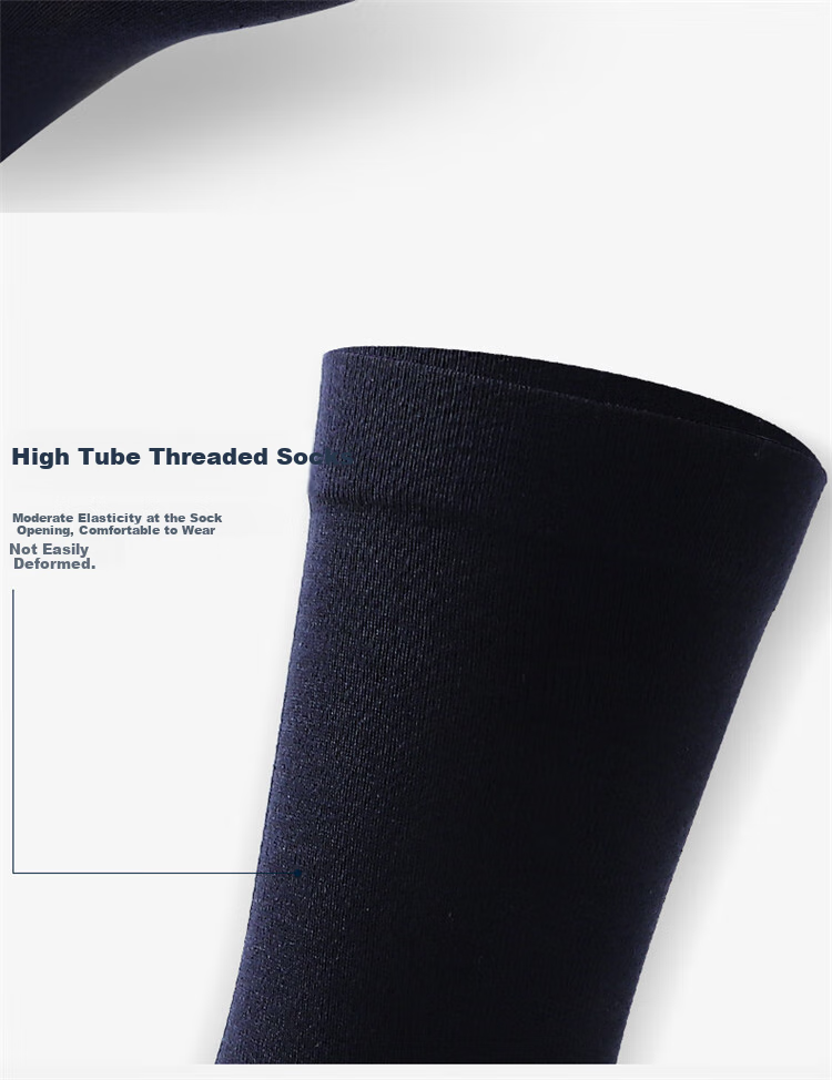 Langsha Men's Long Socks, Pure Cotton Antibacterial Spring And Autumn Breathable Full Cotton Calf-Length Black And White High Tube Winter Business Socks for Me 19