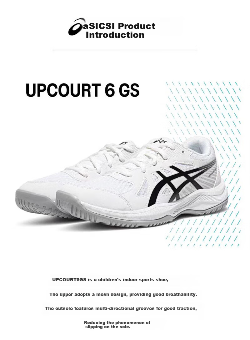 ASICS Upcourt 6 GS 1074A045-702 Youth Unisex Badminton Table Tennis Shoes Size 35.5 1