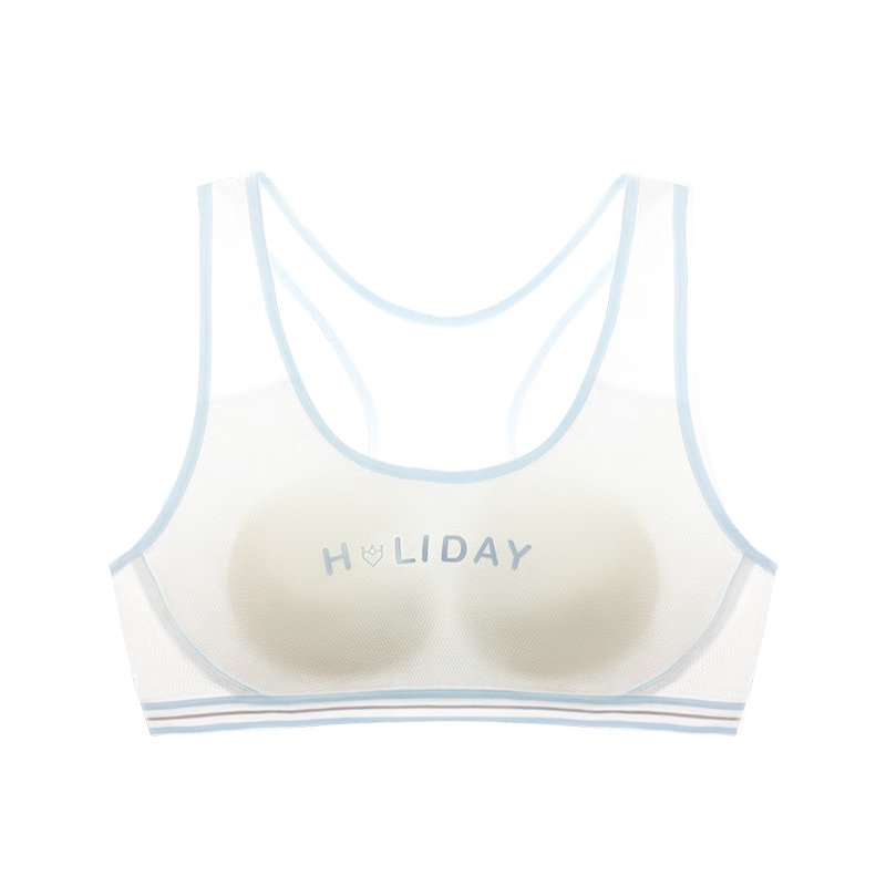 Hodohome Girls Bra Development Stage 2 Class A Modal Mesh Sports Shock Absorption Vest 002 Blue B85