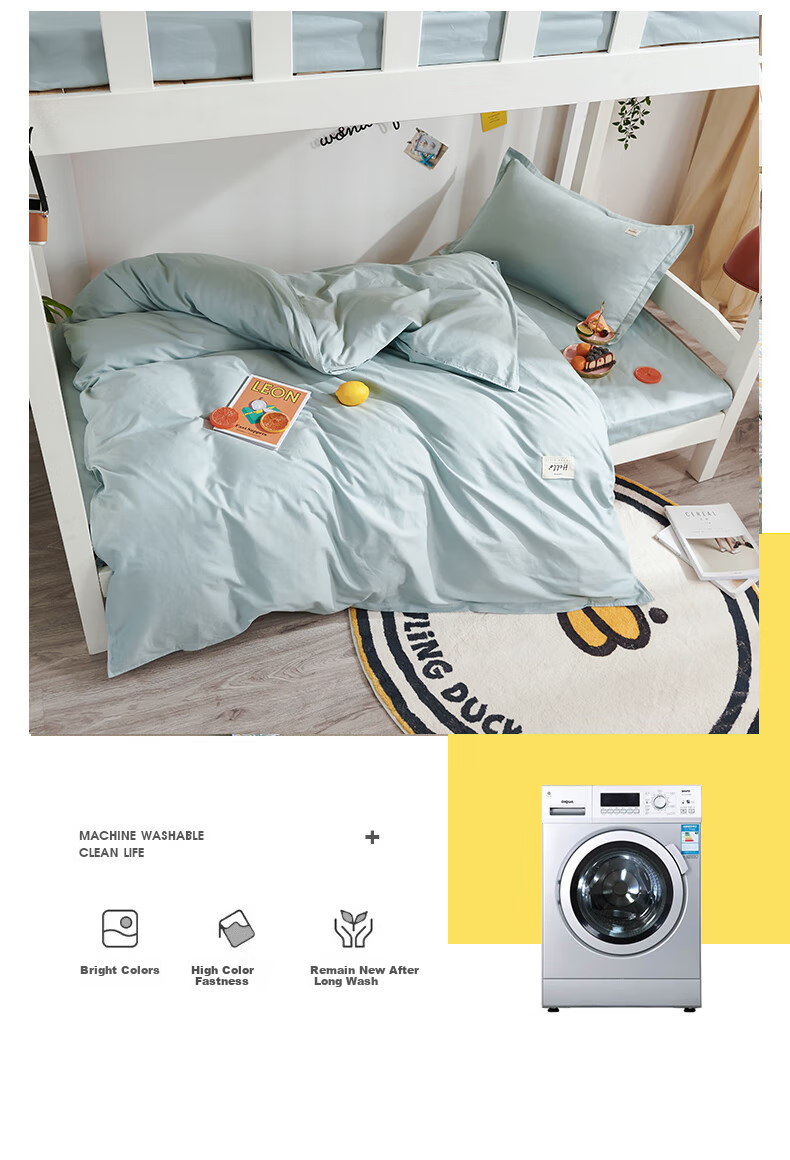 Mengshina All-Cotton Dormitory Six-Piece Bedding Set, Single Bedding Set with Quilt And Mattress Pad, Complete Set for 1.2-Meter Bed, Fengxing Blue 7