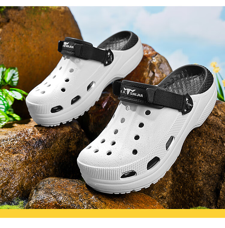 G.N.Shi Jia Men's Shoes, Summer Outdoor Wear, Thick-Soled Hollow Breathable Hole Shoes, Outdoor Stream Tracing Beach Sandals 9