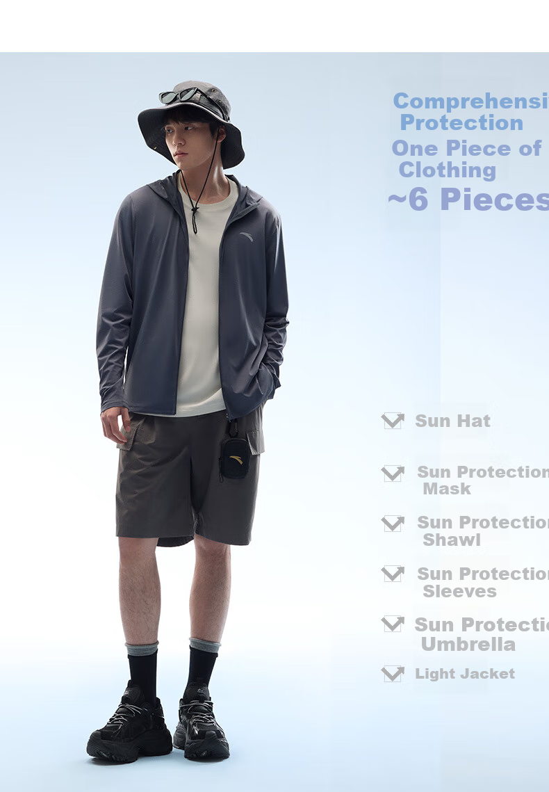 Anta Juejue Purple 5.0 | Moisture-Wicking Quick-Dry UV Protection Men's Summer Skin Jacket Hooded Lightweight Fishing Shirt 9
