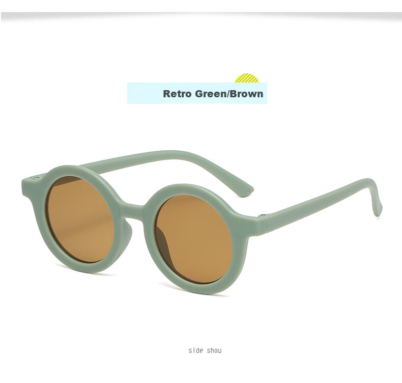 DRATRA Children's Sunglasses, Round Frame Sun Protection Glasses for Boys And Girls, Decorative Eyewear, Fashionable Cartoon Cute Desig 7
