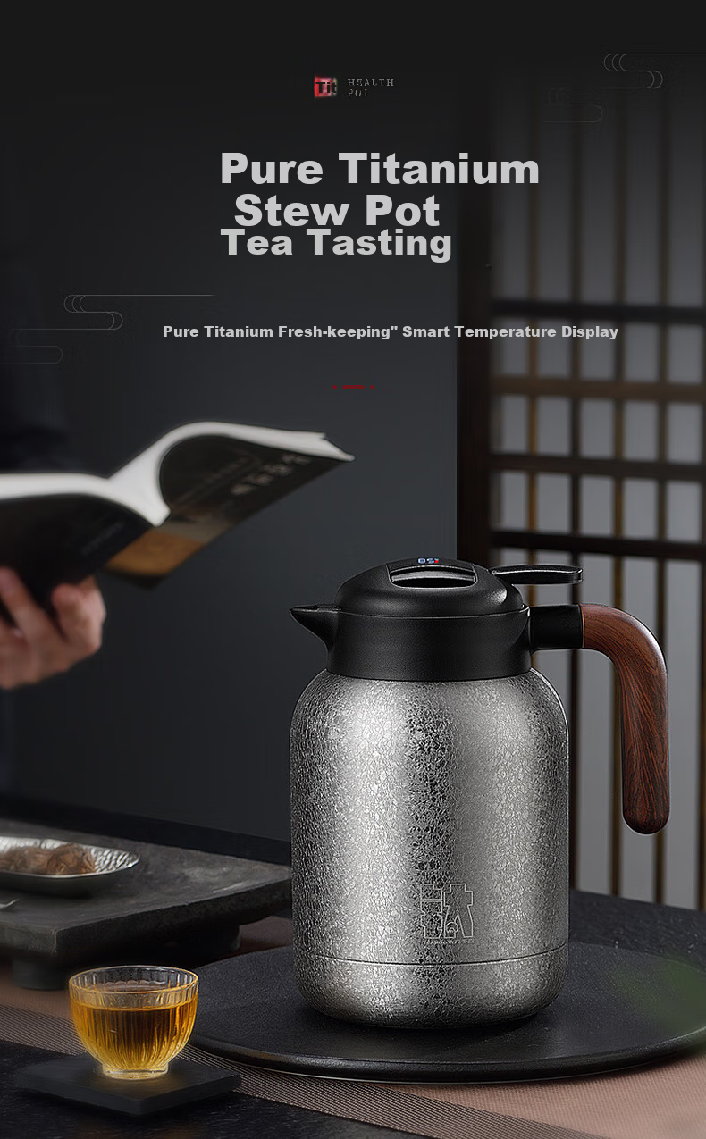 IMOGY German Pure Titanium Insulated Teapot, Tea Infuser Pot for Aged White Tea Steeping, Thermal Carafe for Home Use, Hot Water Kettle for Brewing Tea 1