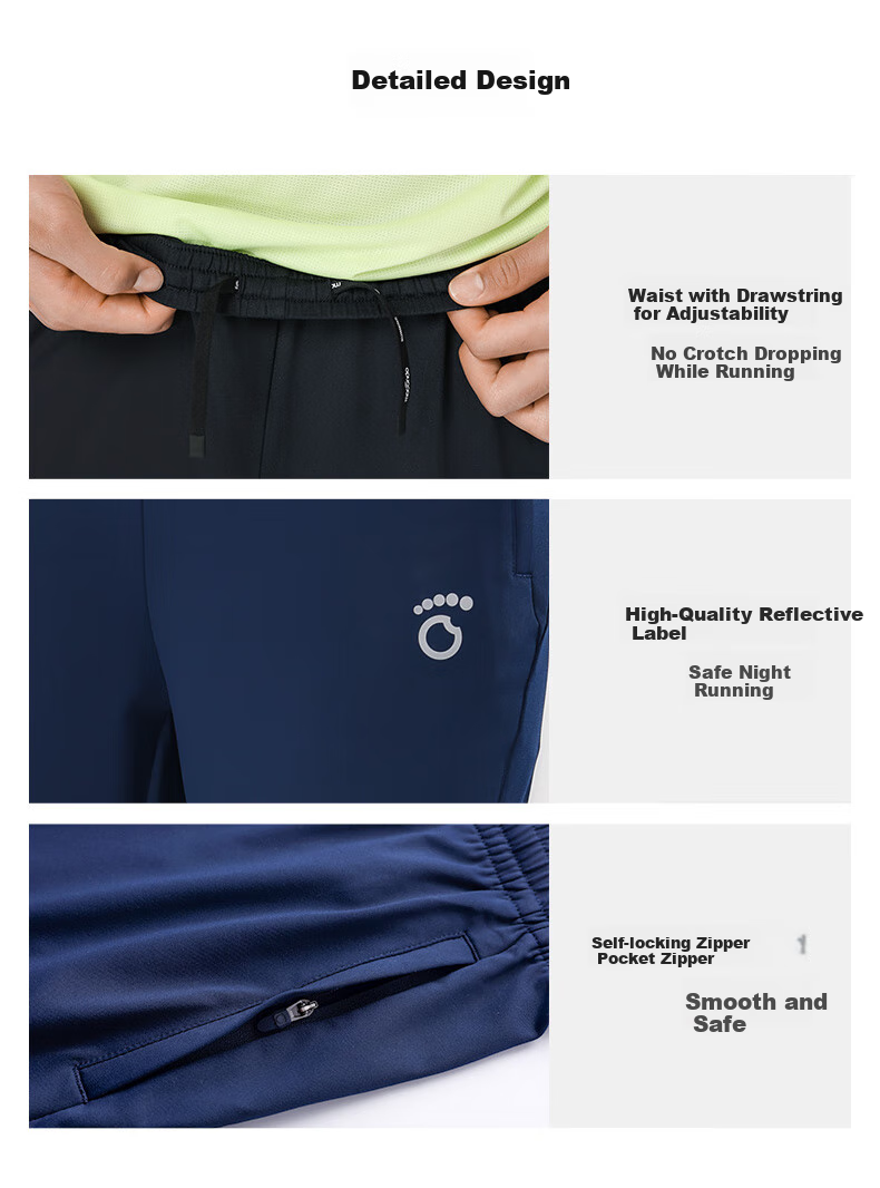 Macondo Running Knit Pants, Phone Pocket, Moisture-Wicking, Quick-Drying, Tapered Leg Opening, Daily Training, Night Running, Black, Men's, 2XL 13