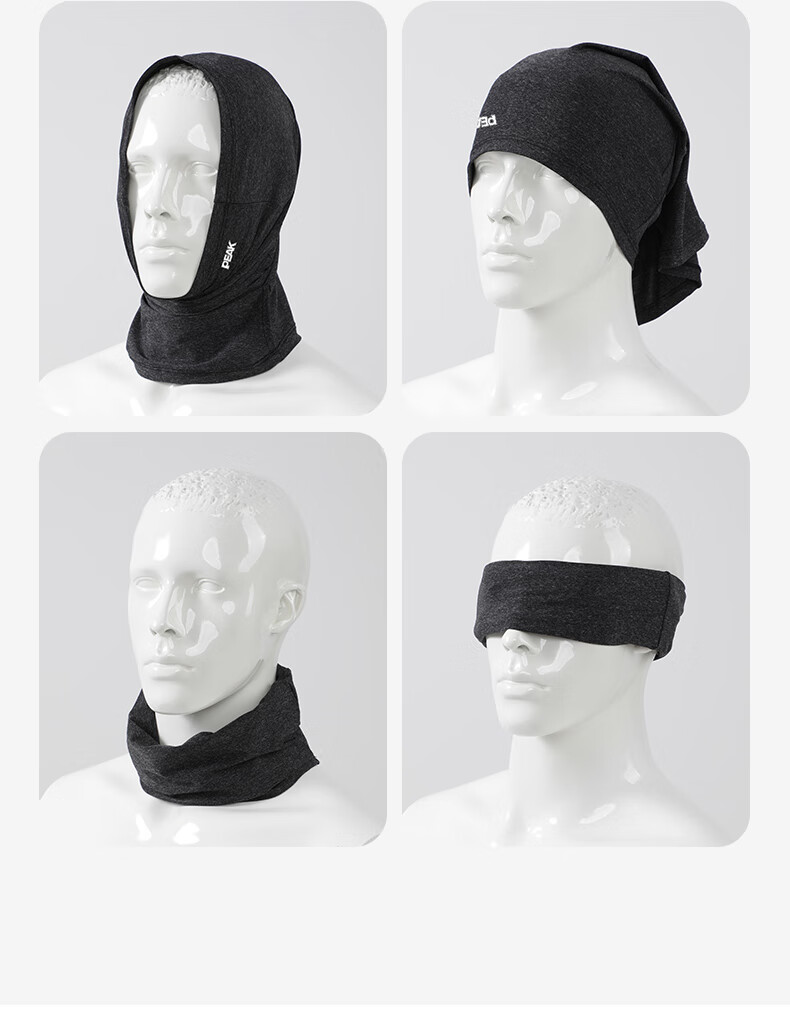 PEAK Men's Sun Protection Face Mask with Ear Loops Outdoor Mountaineering Fishing Sunshade Scarf Women's Neck Gaiter Men's Cycling Face Cover Light Gray 2