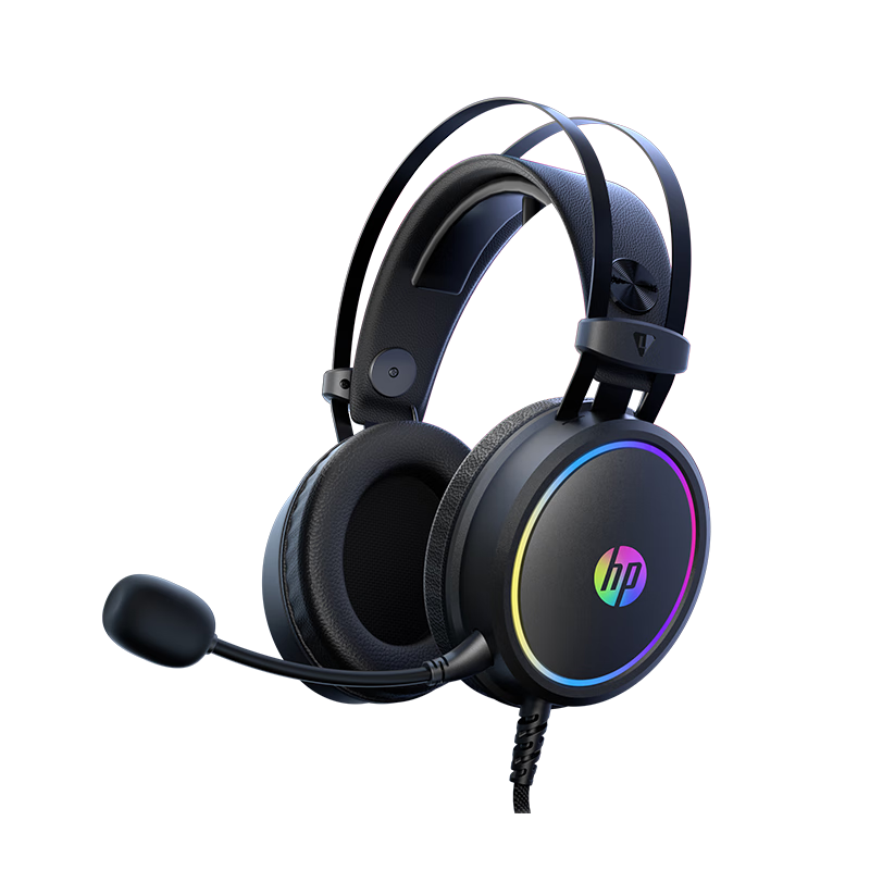 HP Gaming Headset, Over-Ear Wired Headphones, USB 7.1 Sound Card, E-Sports Gaming Headphones for PUBG And FPS Games, Triangular FPS Positioning Audio, Black