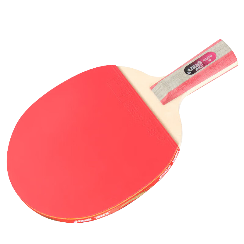 DHS One-Star Straight Handle Double-Sided Anti-Grip Table Tennis Racket, Single Racket Finished Product Bingbing Paddle H1006