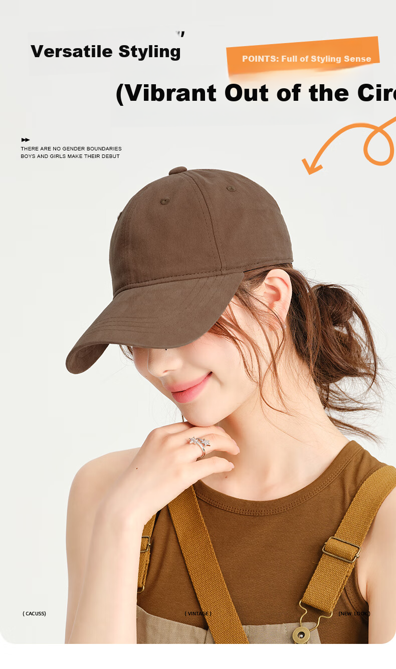 CACUSS Baseball Cap for Women, All-Season Casual Solid Color Korean-Style Soft Top Visor Cap for Men, Outdoor Versatile Sun Protection Hat 1