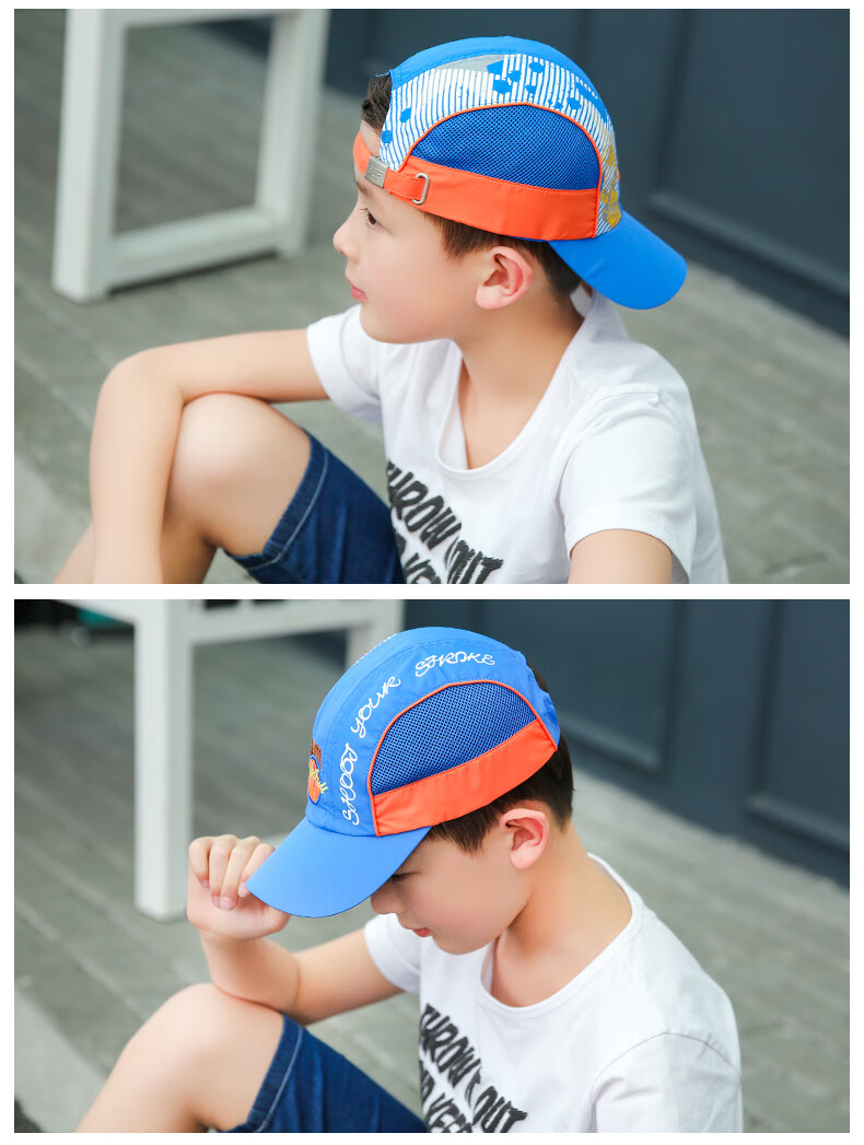 Jian Cai Kids Baseball Cap Boys Sun Protection Duckbill Hat Summer Basketball Mesh Quick-Dry Breathable Sunshade Hat for Girls and Babies 9
