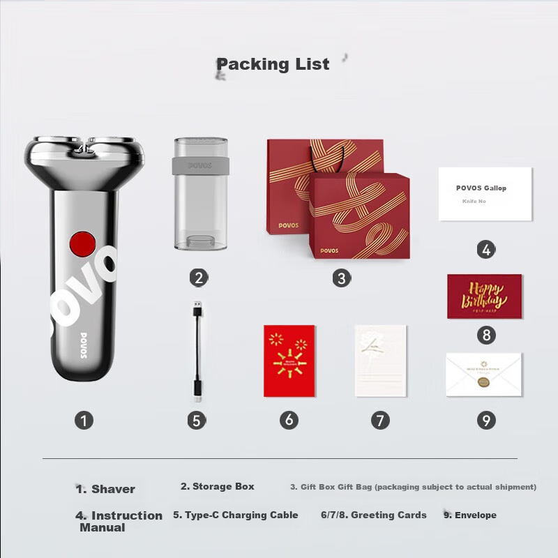 奔腾(POVOS)小T锤摩登银剃须刀电动刮胡刀迷你便携全身合金机身水洗快充流光银送老公生日送男友父亲国家补贴