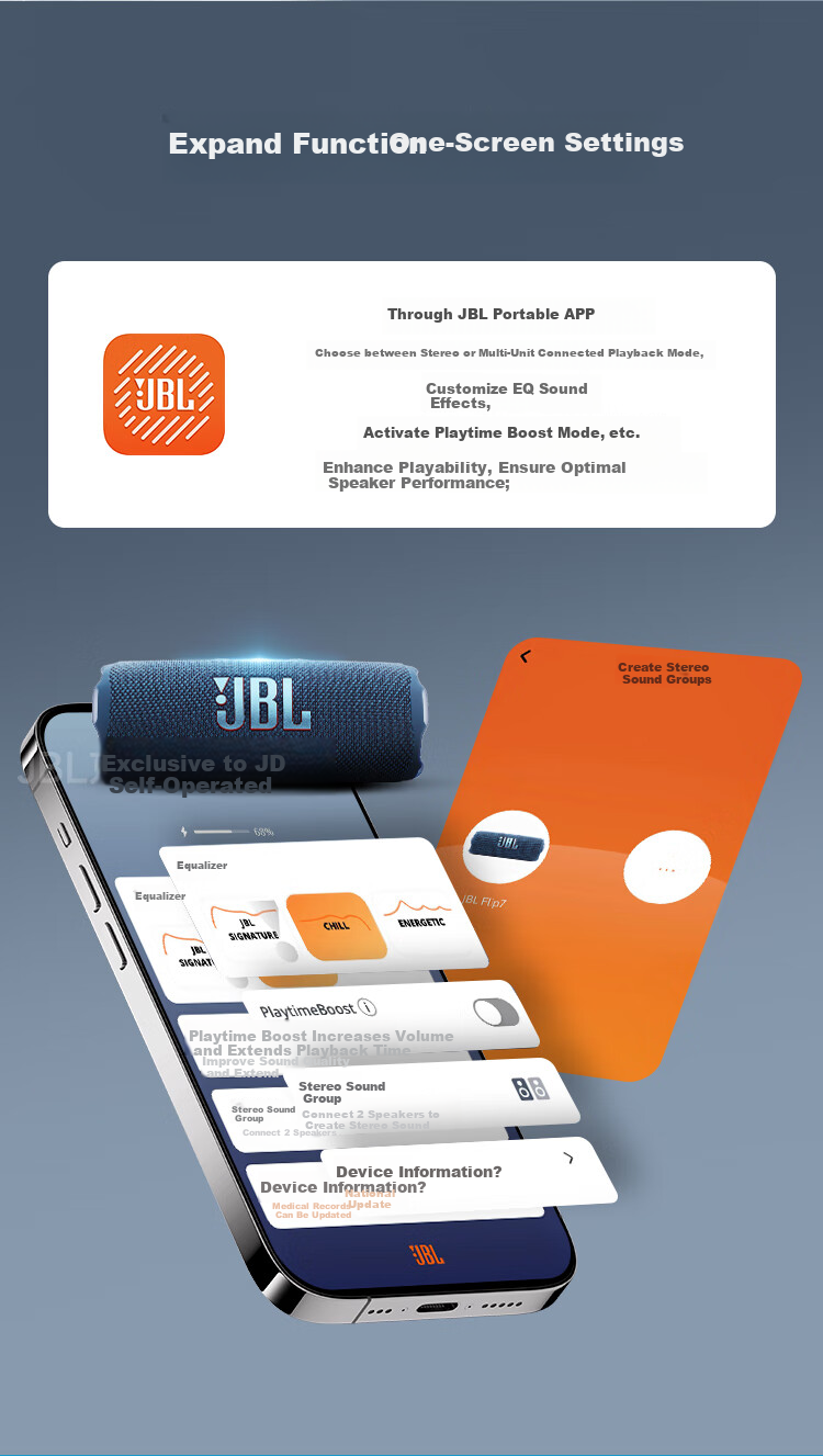 JBL FLIP7 Music Kaleidoscope Seventh Generation, Bluetooth Speaker, Outdoor Sound System, AI Audio Enhancement, Racing Speaker, Graduation Gift for College Students, Black with Orange 5