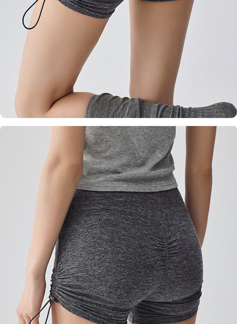Xueqiman Women's Sports Biker Shorts Summer Fitness High-Waist Butt-Lifting Breathable Quick-Dry Yoga Shorts with Drawstring 6