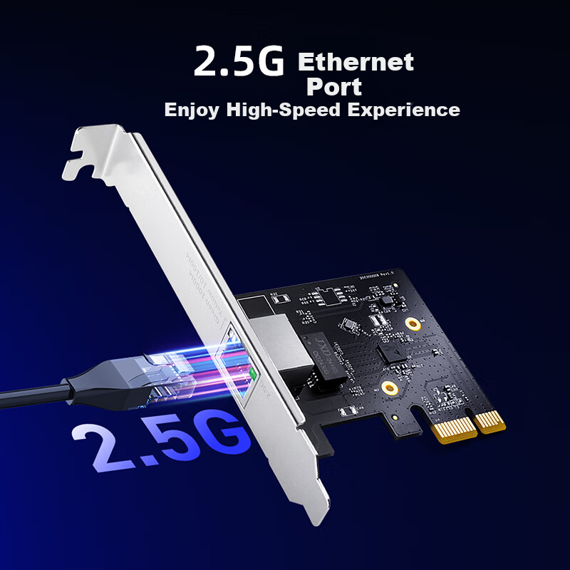 CUDY Wired Network Card, 2.5G PCI-E Desktop Computer Server, Built-In High-Speed Ethernet, Compatible with Windows/Linux/DSM Systems