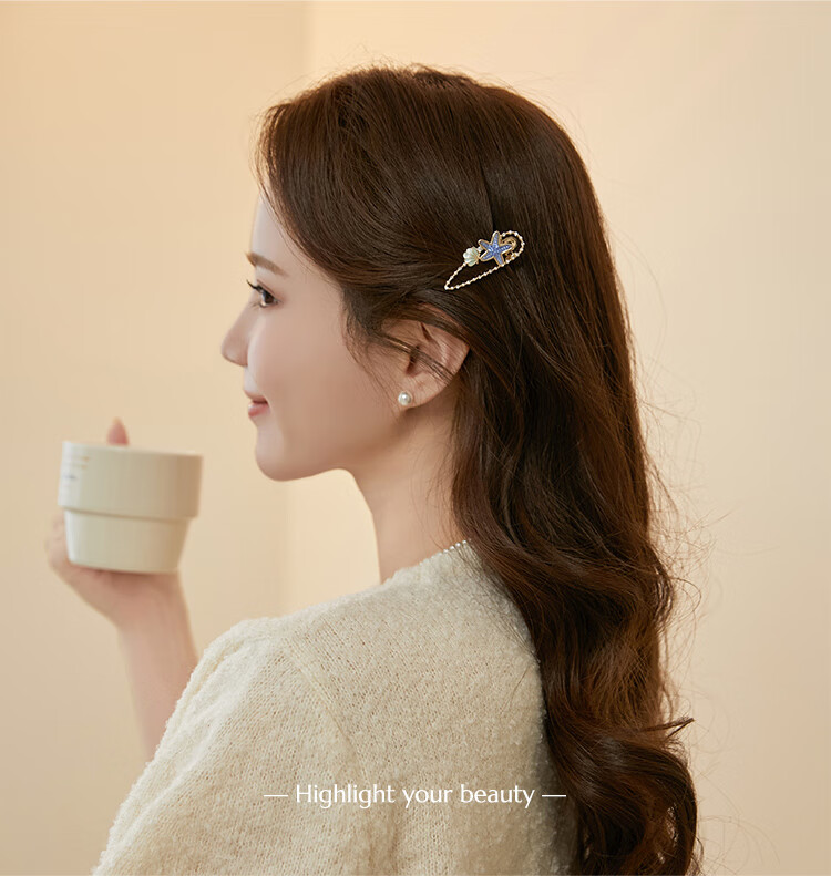 CHIMERA Starfish Shell Edge Side Bang Hair Clip Duckbill Clip Hairpin 6.1 Children's Day Gift 1