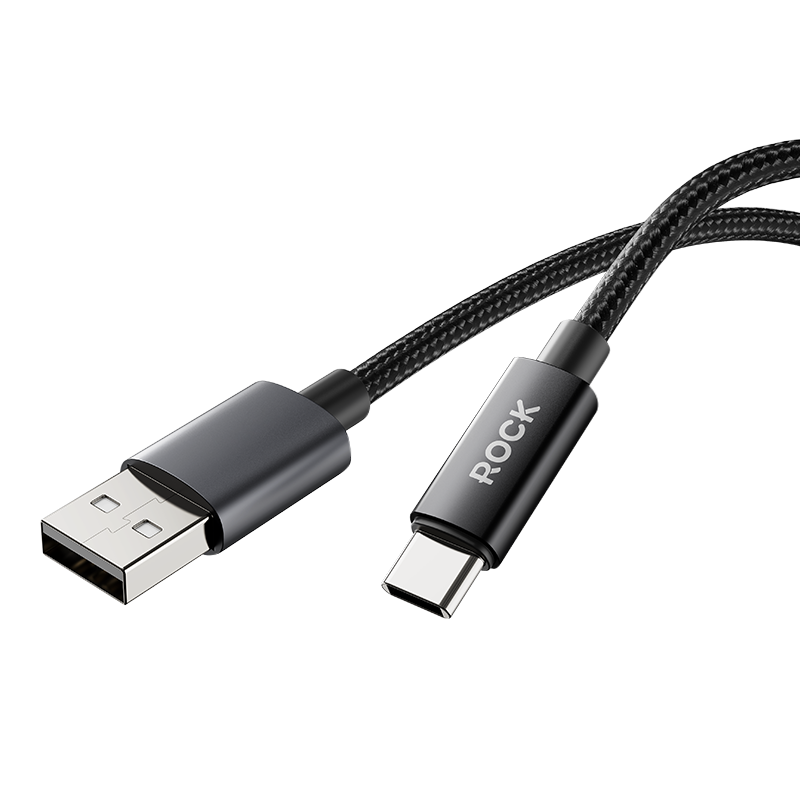 ROCK Apple Charging Cable USB to Type-C Data Cable, 5A Fast Charging, for IPhone 18/Pro Max 17/16/15, Tablets, Laptops, Huawei Honor, Black, 1 Meter