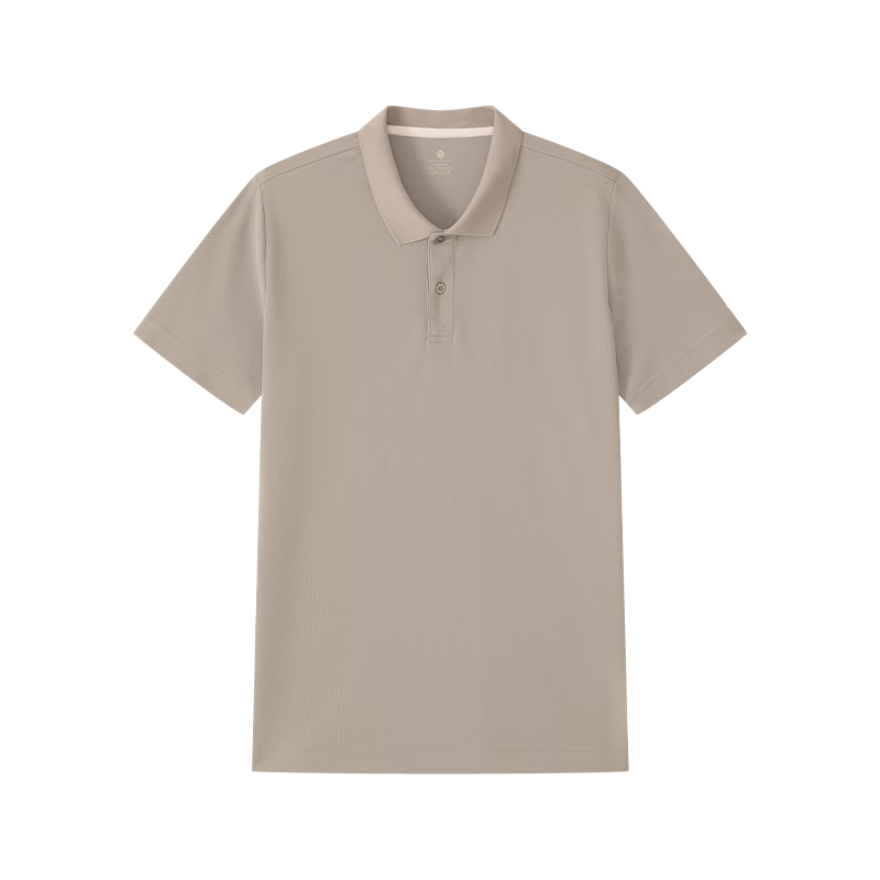 JD Original Summer Sports Short-Sleeve Men's T-Shirt Polo Shirt for Running, Fitness, Outdoor Quick-Dry Clothing, Gray-Brown, 2XL