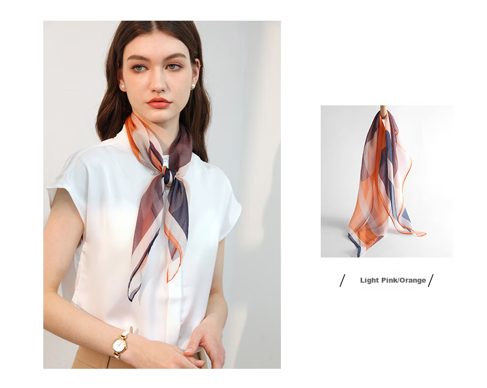 Hangsilu Silk Scarf for Women, Mulberry Silk Scarf, Square Scarf, Pearl Shawl, Birthday And Holiday Gift for Mom 7