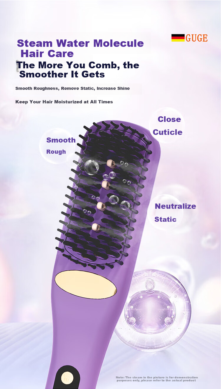 GUGE [Steam Straightening Comb] German Straightening Comb, Gentle on Hair, Dual-Use for Straight And Curly Hair, Bangs And High Crown, Hair Volumizing Tool, Hair Comb, Birthday Gift for Wome 6