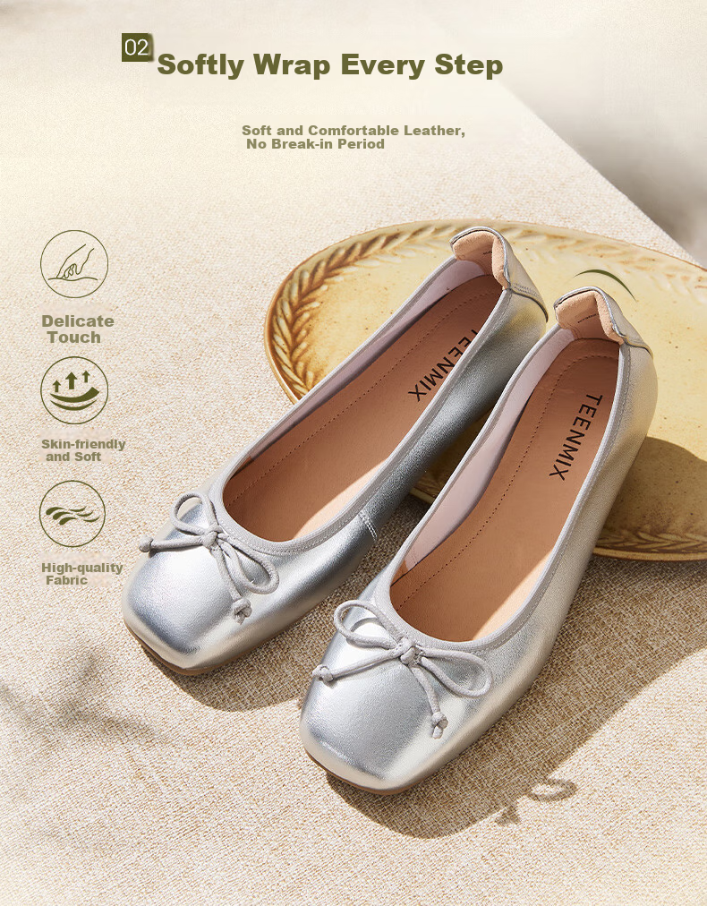 TEENMIX Rainbow Soft Candy Soft-Soled Low-Cut Flats, Ballet Mary Jane Shoes for Women, New Style Flat Shoes 8