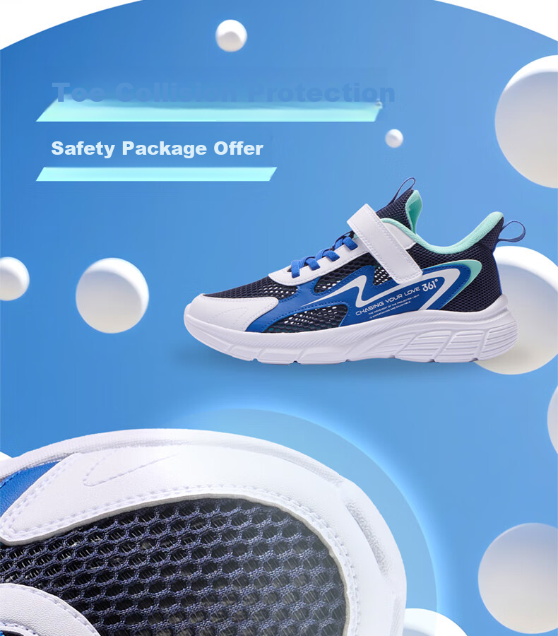 361° Children's Shoes, Kids' Running Shoes Summer 2026, Boys And Girls Breathable Shock-Absorbing Lightweight Soft Cushioning School Sports Shoes, White Size 37 8