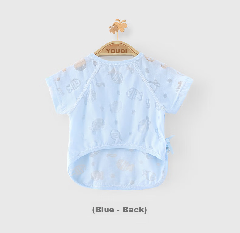 Youqi Newborn Baby Clothes, Half-Back Shirt for Infants, Summer Style, Baby Top, Thin Summer Clothing, Monk Robe, Summer Outfit 13
