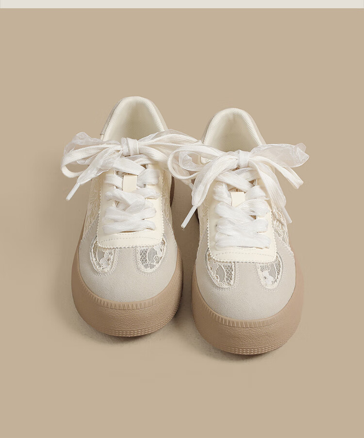 ZHR Women's Training Shoes 2026 New Summer Lace Mesh Breathable Platform Sneakers KS78E Beige Size 40 19