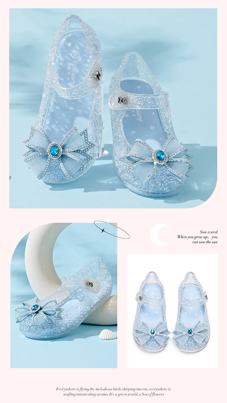 Fulomi Girls Summer Sandals Toddler Soft Sole Breathable Jelly Shoes Little Girls Crystal Princess Shoes Silver Size 31 4