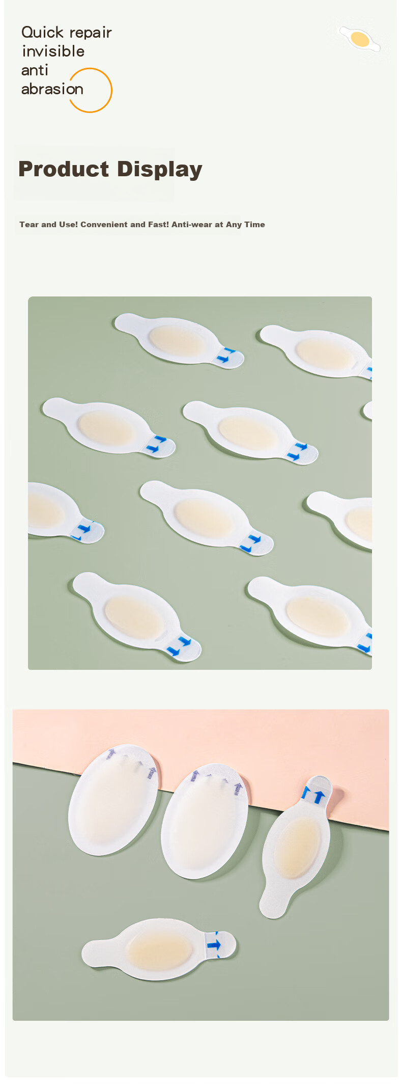 Maigaole 6 Water-Adhesive Patches, Invisible Gel, Women's Anti-Chafing Heel Pads, Transparent Oval-Shaped Heel Pads for Use 6
