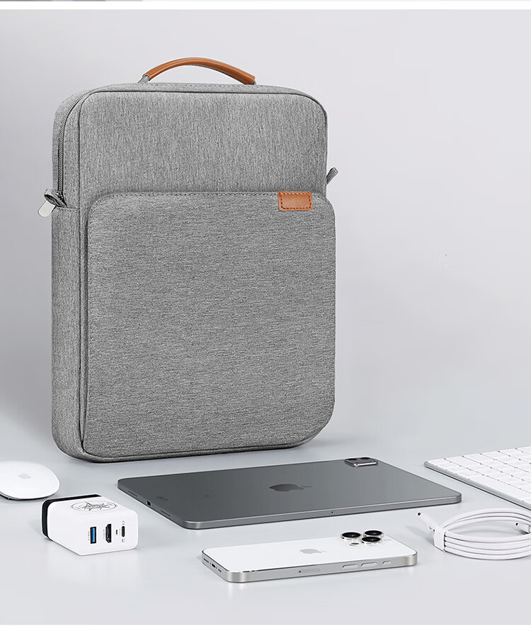 Biyoumei Tablet Case, 13-Inch IPad Storage Bag, Pro Inner Case, Air5 Tablet Storage Handbag, Shoulder Bag, Crossbody Bag, Gray 1