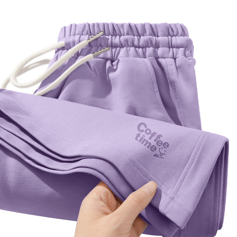 Huili Women's Sports Shorts for Outdoor Wear, Summer 2026 New Style Casual Knee-Length A-Line Pants, Plus Size Loose-Fitting High-Waist Pants for Curvy Women, Purple